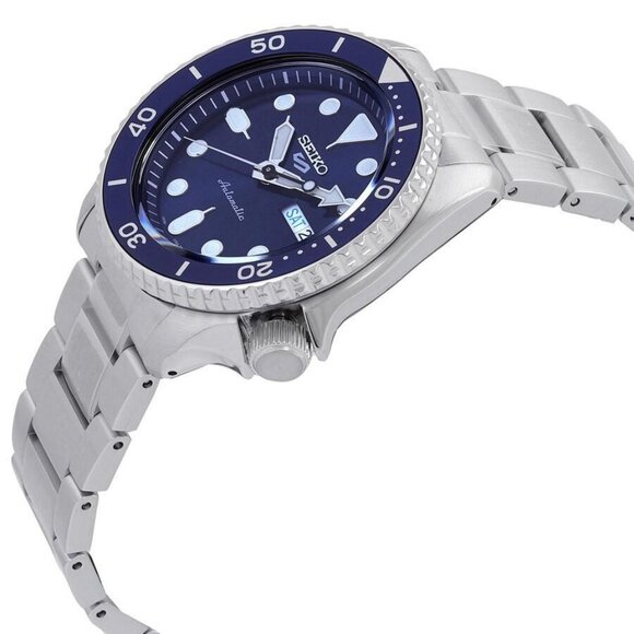 NWT Authentic Seiko 5 Sports Automatic Blue Dial Men's Watch - Picture 2 of 3